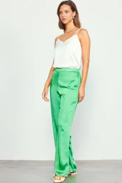 SKIES ARE BLUE Satin Straight Leg Pant* Pants