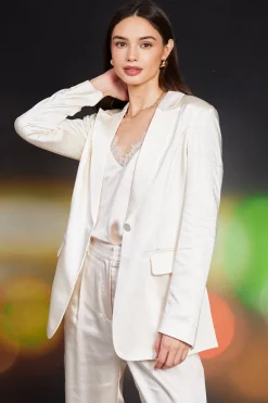 SKIES ARE BLUE Satin Tailored Blazer* Blazers