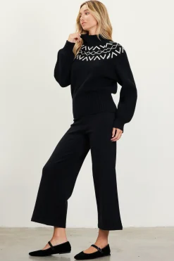 SKIES ARE BLUE Sequin Detail Fair Isle Sweater* Sweaters