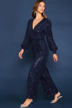 SKIES ARE BLUE Sequin Wrap Jumpsuit* Jumpsuits