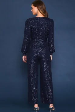 SKIES ARE BLUE Sequin Wrap Jumpsuit* Jumpsuits