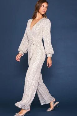 SKIES ARE BLUE Sequin Wrap Jumpsuit* Jumpsuits