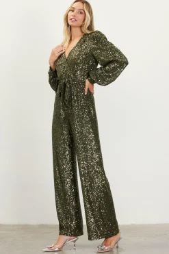 SKIES ARE BLUE Sequin Wrap Jumpsuit* Jumpsuits