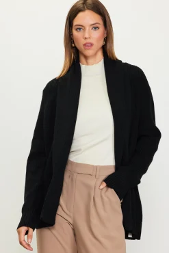 SKIES ARE BLUE Shawl Collar Sweater Cardigan* Long Sleeve Tops|Sweaters