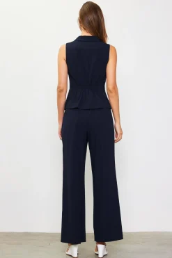 SKIES ARE BLUE Shawl-Collar Tailored Vest* Sleeveless Tops