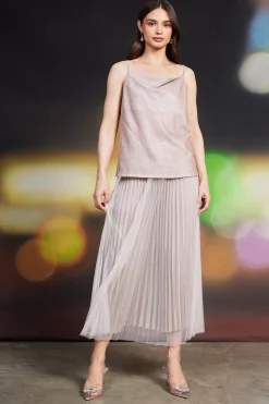 SKIES ARE BLUE Shimmery Cowl Neck Cami* Sleeveless Tops