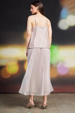 SKIES ARE BLUE Shimmery Cowl Neck Cami* Sleeveless Tops