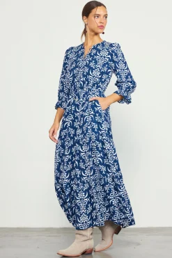 SKIES ARE BLUE Skye Split Neck Ruffle Maxi Dress* Maxi Dresses