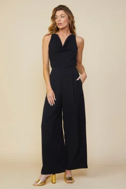 SKIES ARE BLUE Sleeveless Cowl Neck Jumpsuit* Jumpsuits