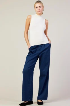 SKIES ARE BLUE Sleeveless Mock Neck Knit Top* Sleeveless Tops