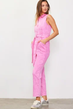 SKIES ARE BLUE Sleeveless Washed Denim Jumpsuit* Jumpsuits