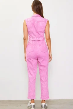 SKIES ARE BLUE Sleeveless Washed Denim Jumpsuit* Jumpsuits