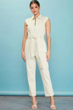 SKIES ARE BLUE Sleeveless Washed Denim Jumpsuit* Jumpsuits