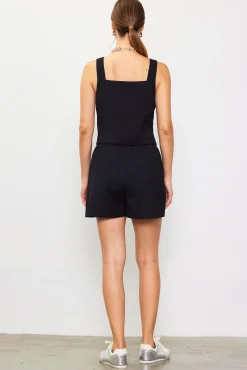 SKIES ARE BLUE Square Neck Button Vest* Sleeveless Tops