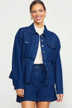 SKIES ARE BLUE Stretch Denim Trucker Jacket* Outerwear