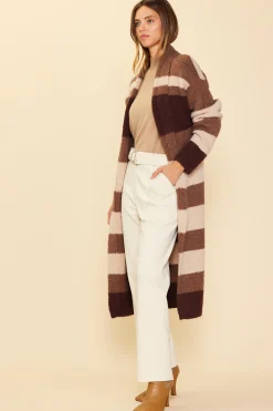 SKIES ARE BLUE Striped Cardigan With Tie* Outerwear|Sweaters