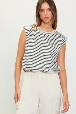 SKIES ARE BLUE Striped Muscle Tank* Sleeveless Tops