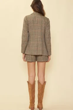 SKIES ARE BLUE Structured Plaid Blazer* Blazers