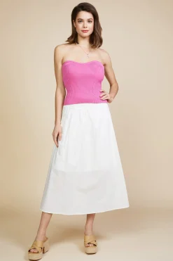 SKIES ARE BLUE Sweetheart Neckline Knit Top* Sleeveless Tops