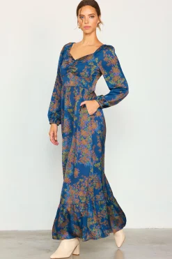 SKIES ARE BLUE Sweetheart Neckline Longsleeve Maxi Dress* Maxi Dresses