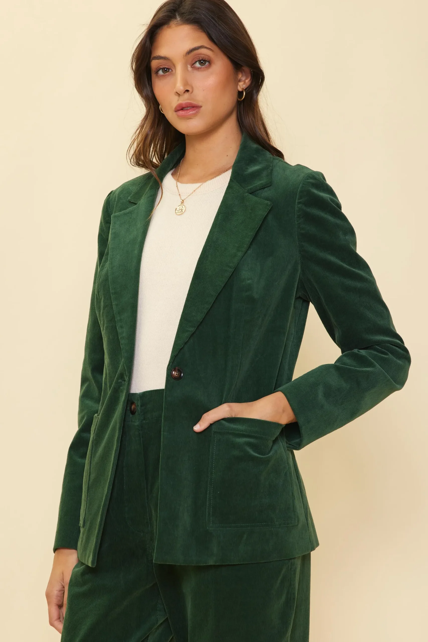 SKIES ARE BLUE Tailored Corduroy Blazer* Blazers