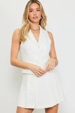 SKIES ARE BLUE Tailored Welt Pocket Vest* Short Sleeve Tops|Blazers