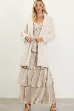 SKIES ARE BLUE Teddy Faux Fur Coat* Outerwear