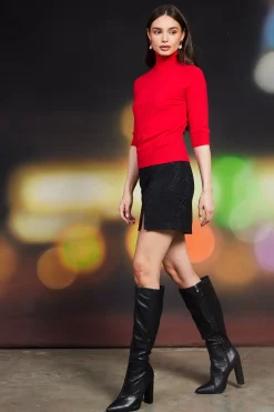 SKIES ARE BLUE Turtleneck Three Quarter Sleeve Sweater* Long Sleeve Tops|Sweaters