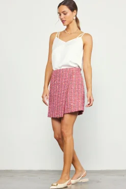SKIES ARE BLUE Tweed Wrap Mini Skirt* Skirts