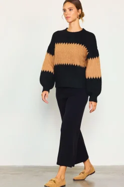 SKIES ARE BLUE Two Tone Mock Neck Sweater* Sweaters