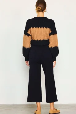 SKIES ARE BLUE Two Tone Mock Neck Sweater* Sweaters