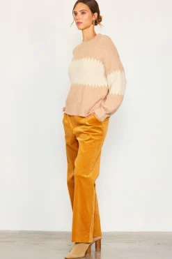 SKIES ARE BLUE Two Tone Mock Neck Sweater* Sweaters