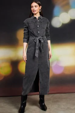 SKIES ARE BLUE Utilitarian Detail Midi Dress* Midi Dresses