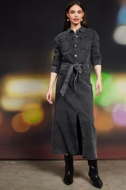 SKIES ARE BLUE Utilitarian Detail Midi Dress* Midi Dresses