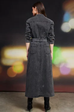 SKIES ARE BLUE Utilitarian Detail Midi Dress* Midi Dresses