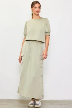 SKIES ARE BLUE Utility Cargo Pocket Midi Skirt* Skirts