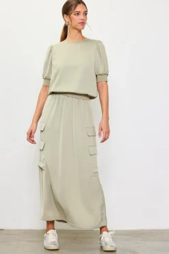 SKIES ARE BLUE Utility Cargo Pocket Midi Skirt* Skirts