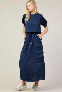 SKIES ARE BLUE Utility Cargo Pocket Midi Skirt* Skirts