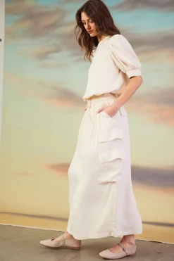 SKIES ARE BLUE Utility Cargo Pocket Midi Skirt* Skirts