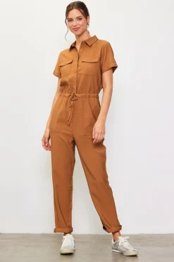 SKIES ARE BLUE Utility Short Sleeve Jumpsuit* Jumpsuits
