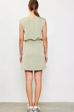 SKIES ARE BLUE Utility Sleeveless Mini Dress* Mini Dresses