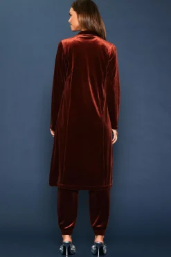 SKIES ARE BLUE Velvet Duster Coat* Outerwear