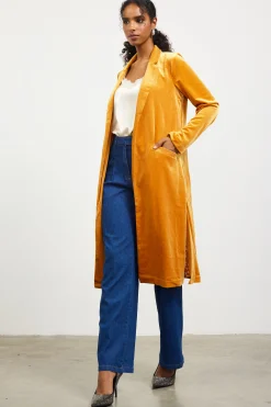 SKIES ARE BLUE Velvet Duster Coat* Outerwear