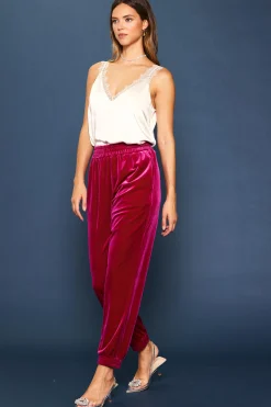 SKIES ARE BLUE Velvet Jogger Pants* Pants