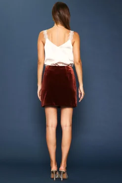SKIES ARE BLUE Velvet Side Slit Mini Skirt* Skirts