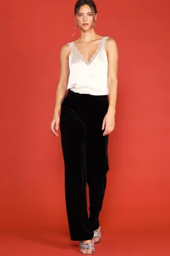 SKIES ARE BLUE Velvet Wide Leg Pants* Pants