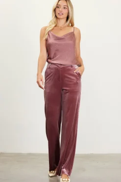 SKIES ARE BLUE Velvet Wide Leg Pants* Pants