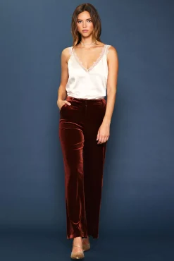SKIES ARE BLUE Velvet Wide Leg Pants* Pants