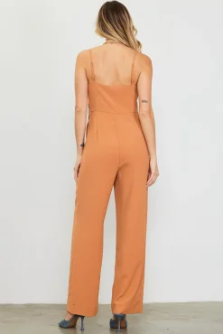 SKIES ARE BLUE Waist Tie Detail Sleeveless Jumpsuit* Jumpsuits