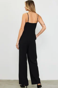 SKIES ARE BLUE Waist Tie Detail Sleeveless Jumpsuit* Jumpsuits